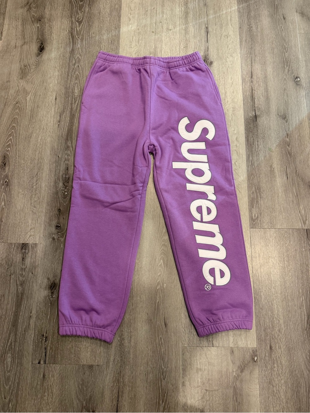 Supreme Satin Appliqué Sweatpants Violet